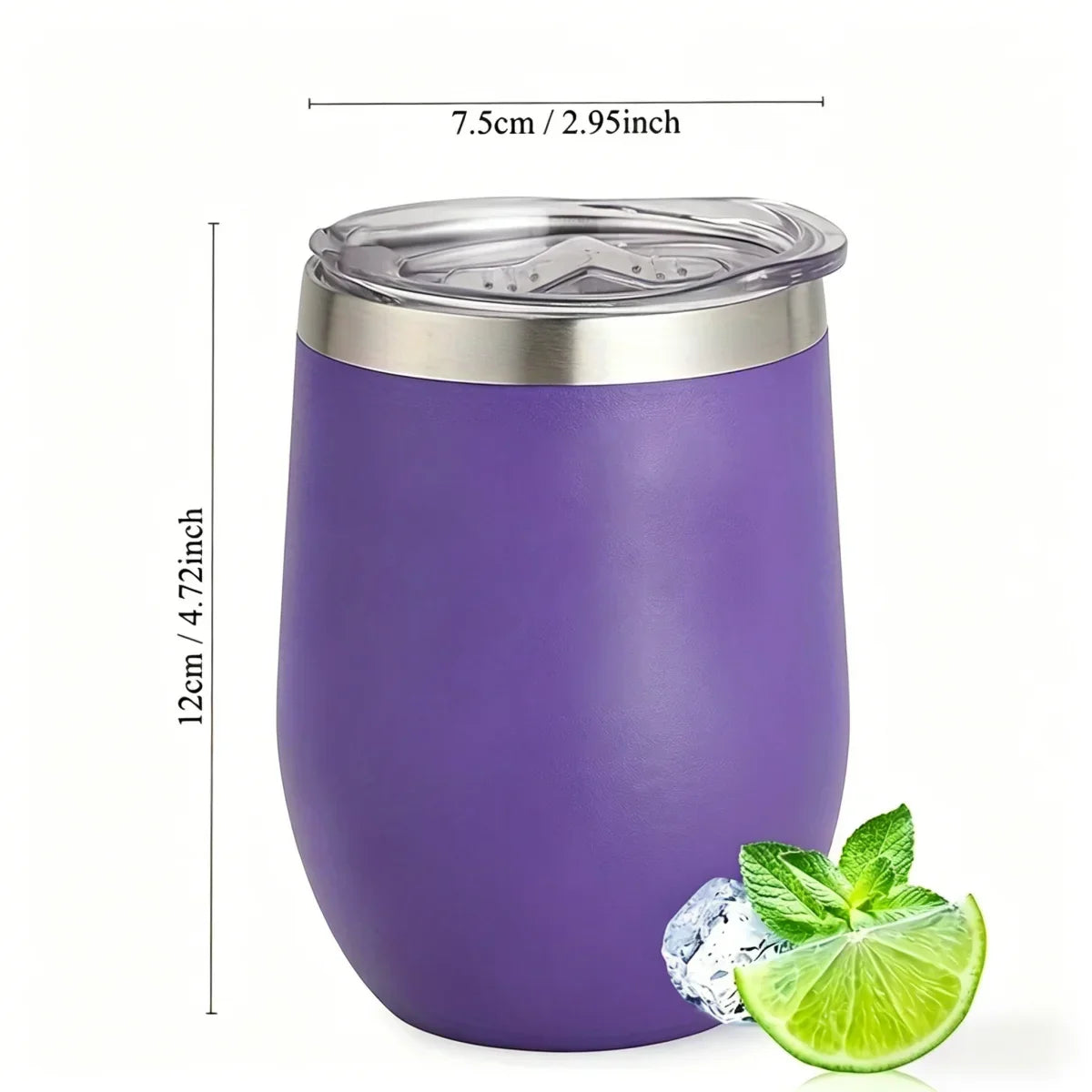 12oz Stainless Steel Egg-Shaped Travel Cup