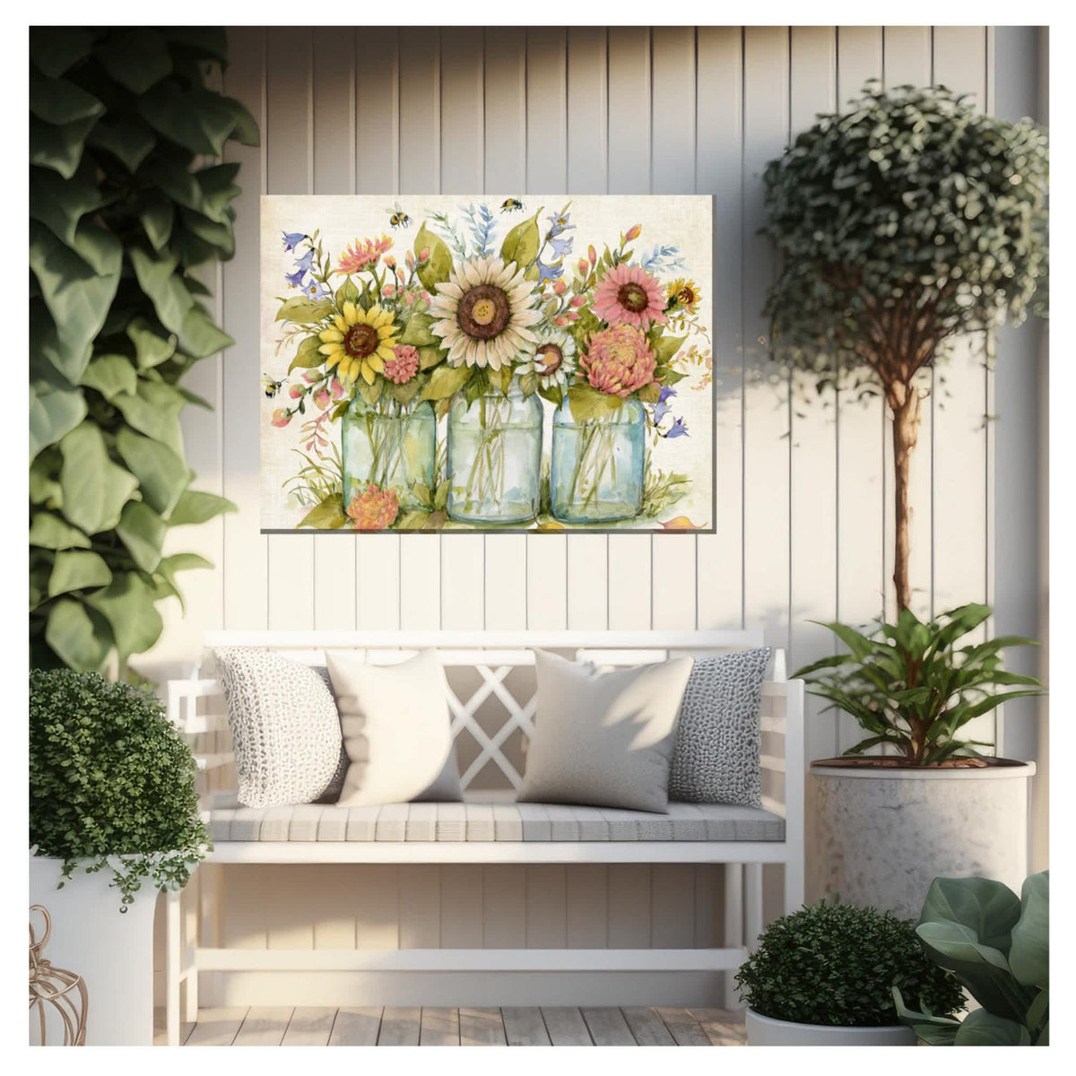 Buzzing Bouquets All Weather Outdoor Art