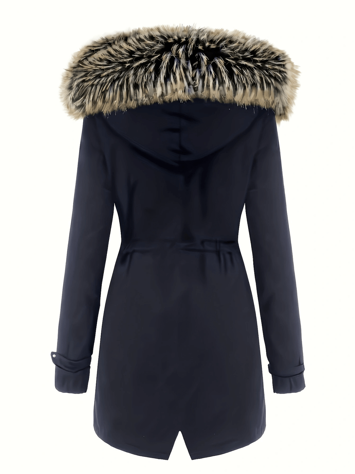 Chic YC Women's Winter Parka Coat Fleece Lined Military Jacket Women Faux Fur Hooded Coat