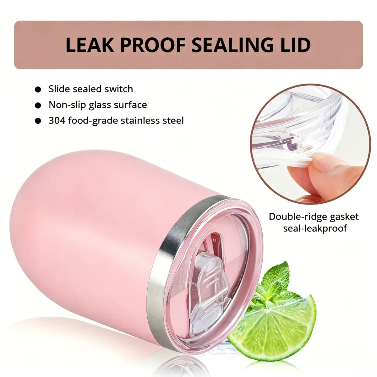 12oz Stainless Steel Egg-Shaped Travel Cup