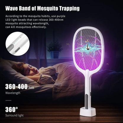 2-in-1 Rechargeable Electric Mosquito Swatter