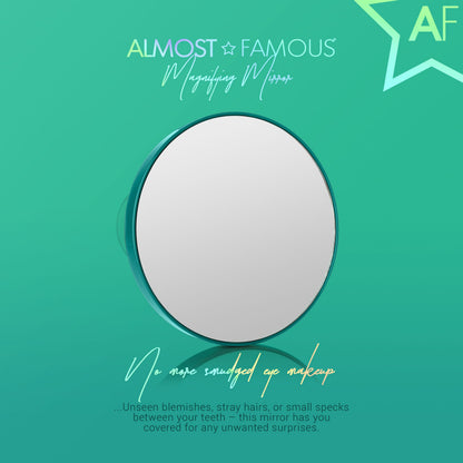ALMOST FAMOUS - 15X Magnifying Vanity Mirror with Suction Cup – Close-Up Makeup & Tweezing Mirror