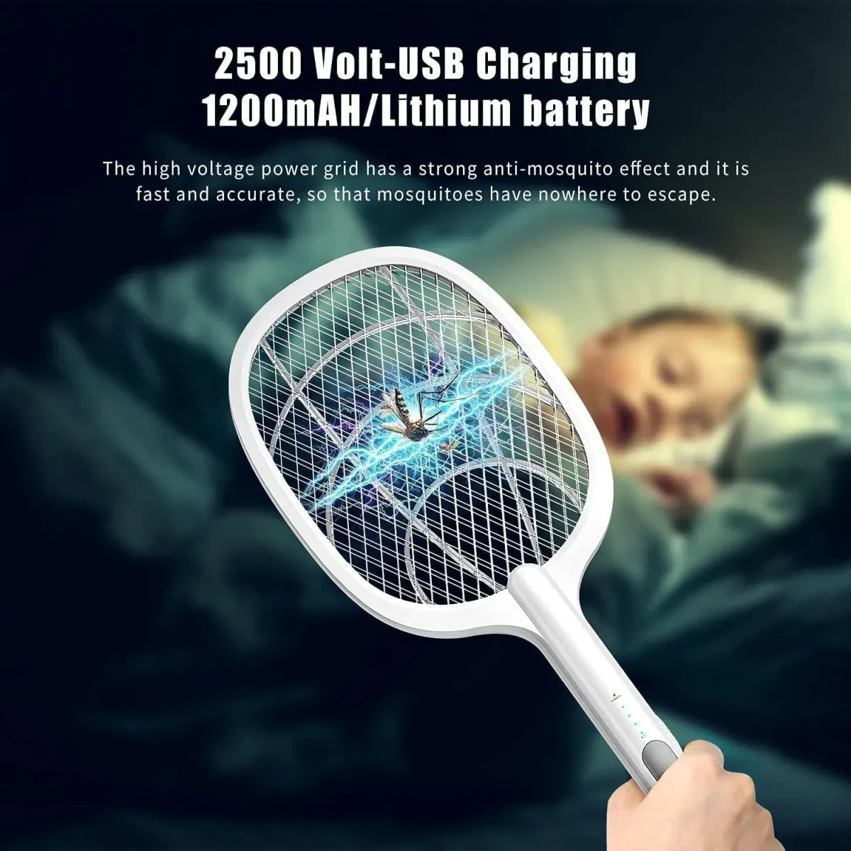 2-in-1 Rechargeable Electric Mosquito Swatter