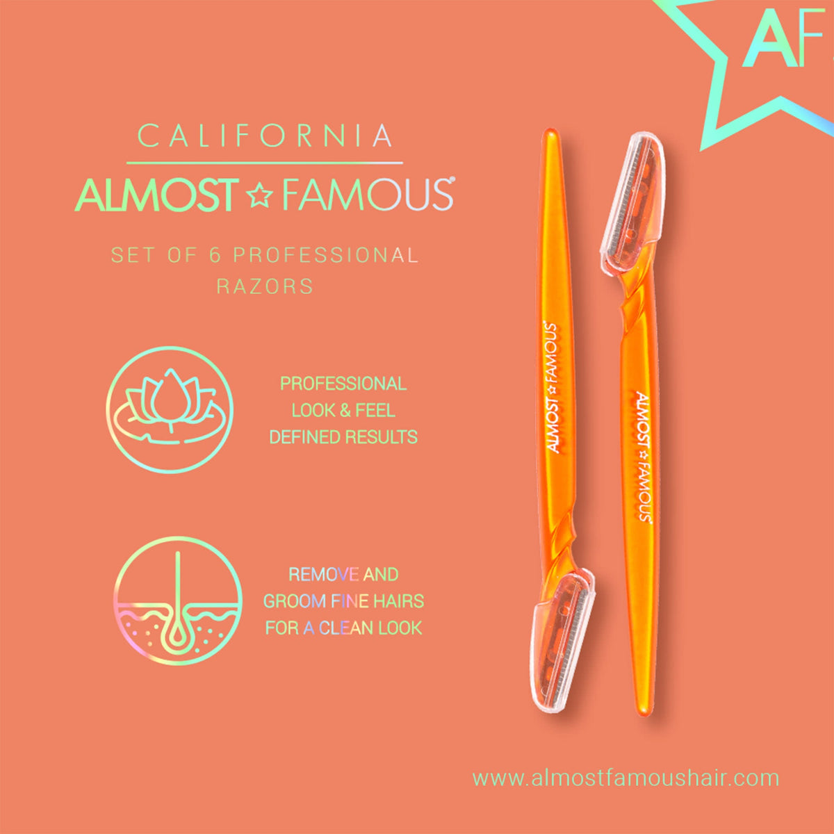 ALMOST FAMOUS - 6-Pack Dermaplaning Razors Set