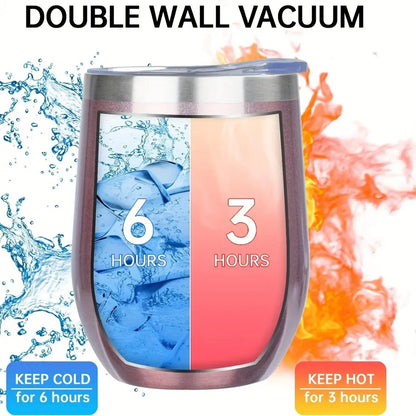 12oz Stainless Steel Egg-Shaped Travel Cup