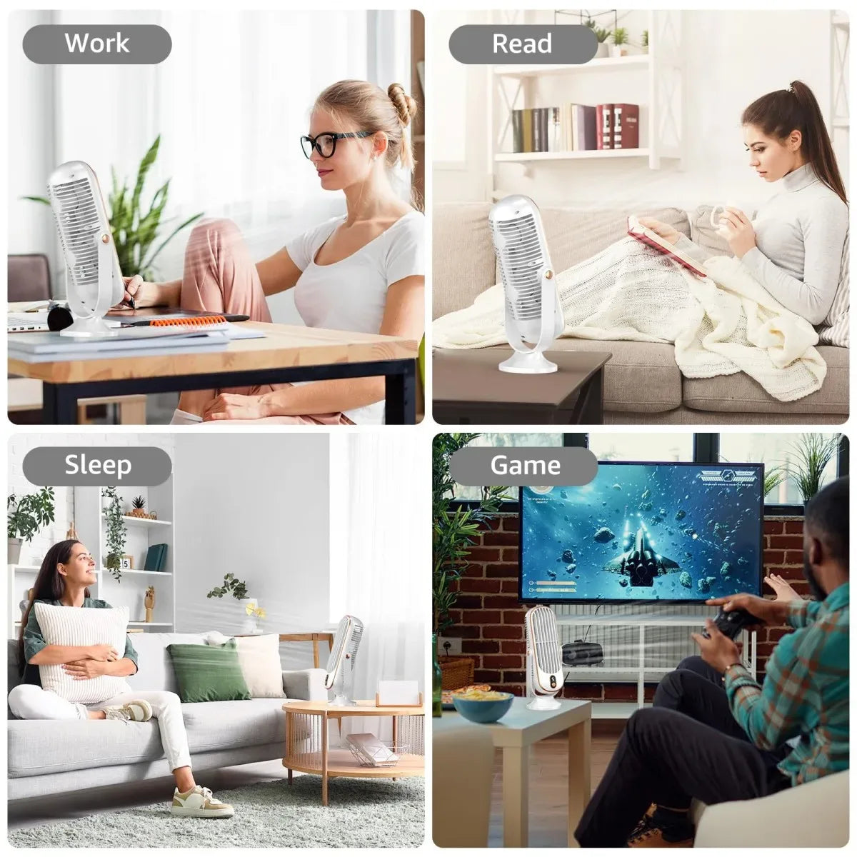 5-Speed Portable Tower Desk Fan