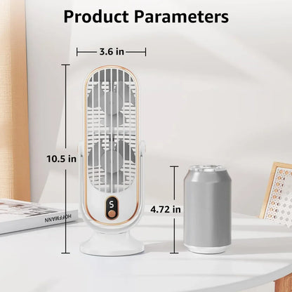 5-Speed Portable Tower Desk Fan