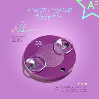 ALMOST FAMOUS - 15X Magnifying Vanity Mirror with Suction Cup – Close-Up Makeup & Tweezing Mirror
