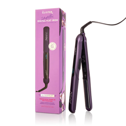 GLISTER - Interstellar 1.25” Digital Flat Iron Hair Straightener with Tourmaline Plates & Adjustable Temperature