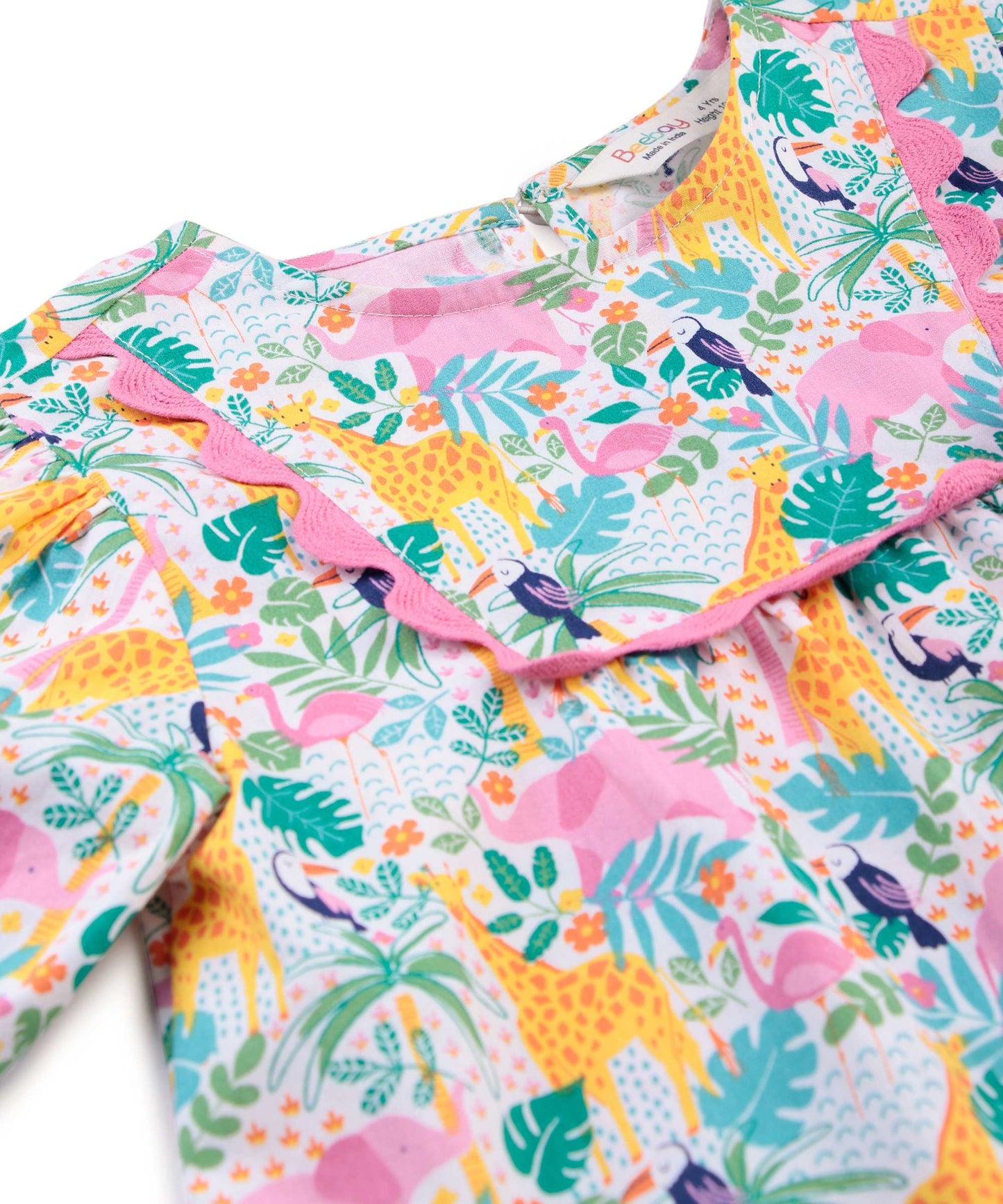 Beebay Tropical print lace detail dress