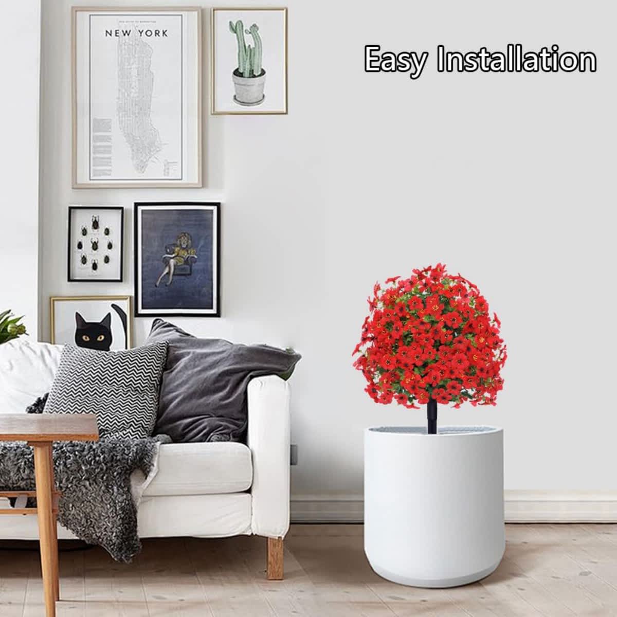 2-Pack Outdoor Artificial Flower Bush Stakes
