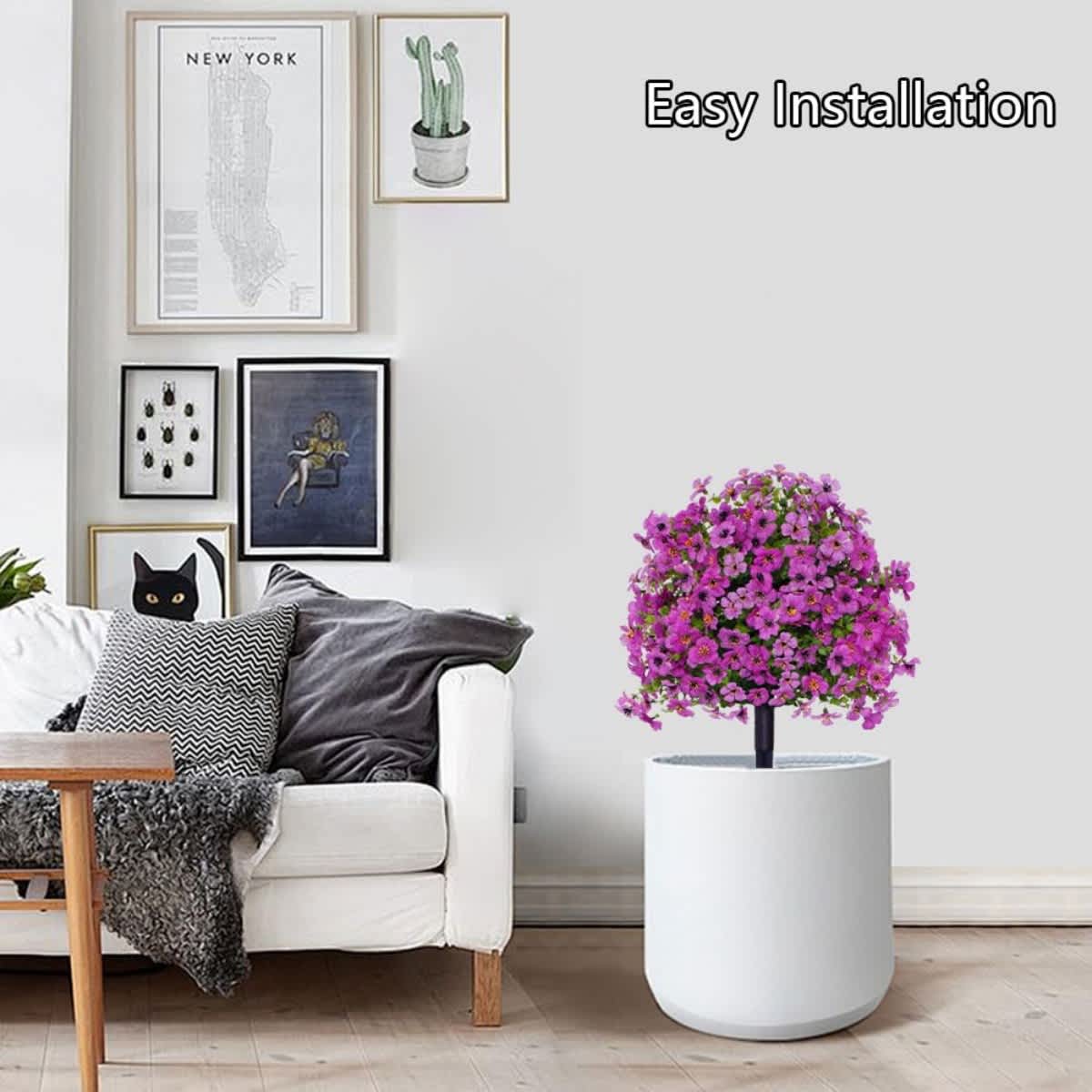 2-Pack Outdoor Artificial Flower Bush Stakes