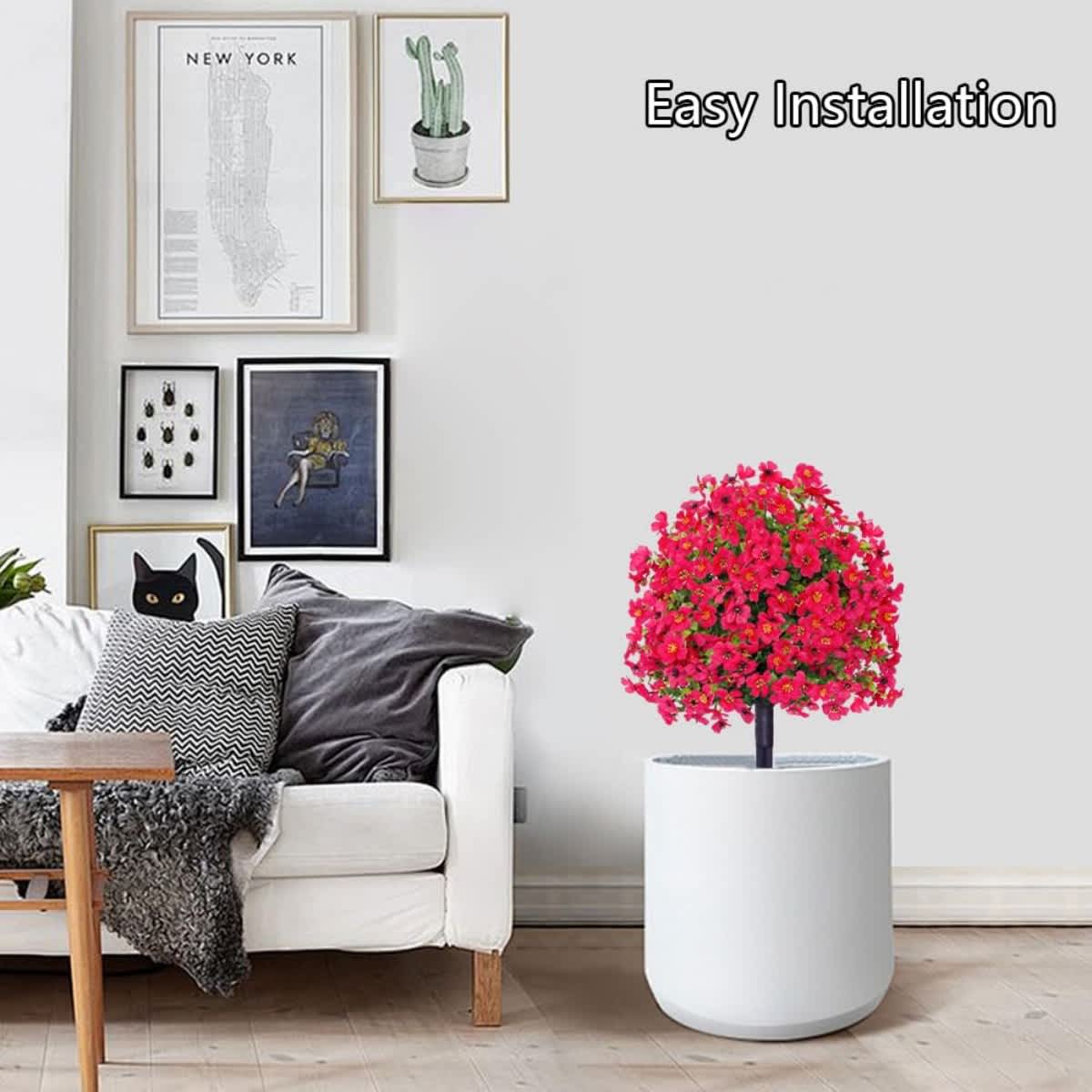 2-Pack Outdoor Artificial Flower Bush Stakes