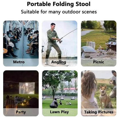 Compact Folding Stool with Zipper Carry Pouch