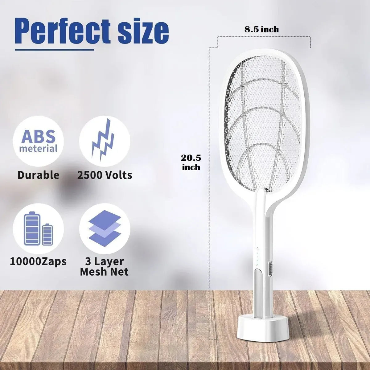 2-in-1 Rechargeable Electric Mosquito Swatter