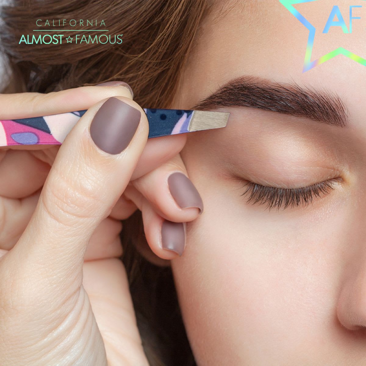 ALMOST FAMOUS - Precision Tweezer Duo (with Genuine Leather Case)