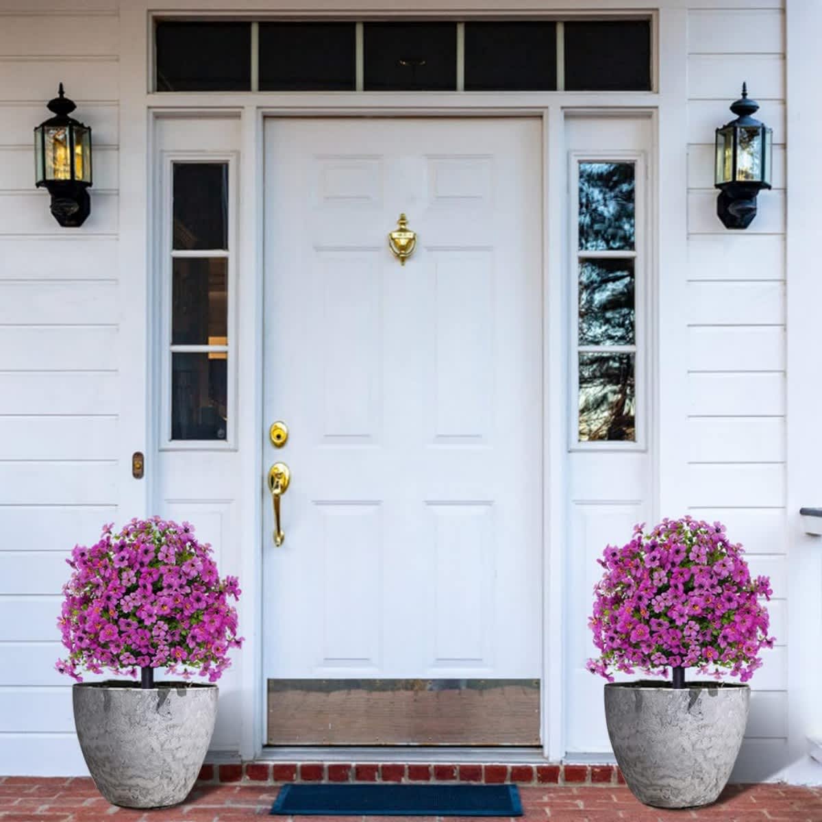2-Pack Outdoor Artificial Flower Bush Stakes