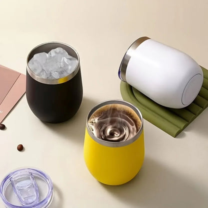 12oz Stainless Steel Egg-Shaped Travel Cup