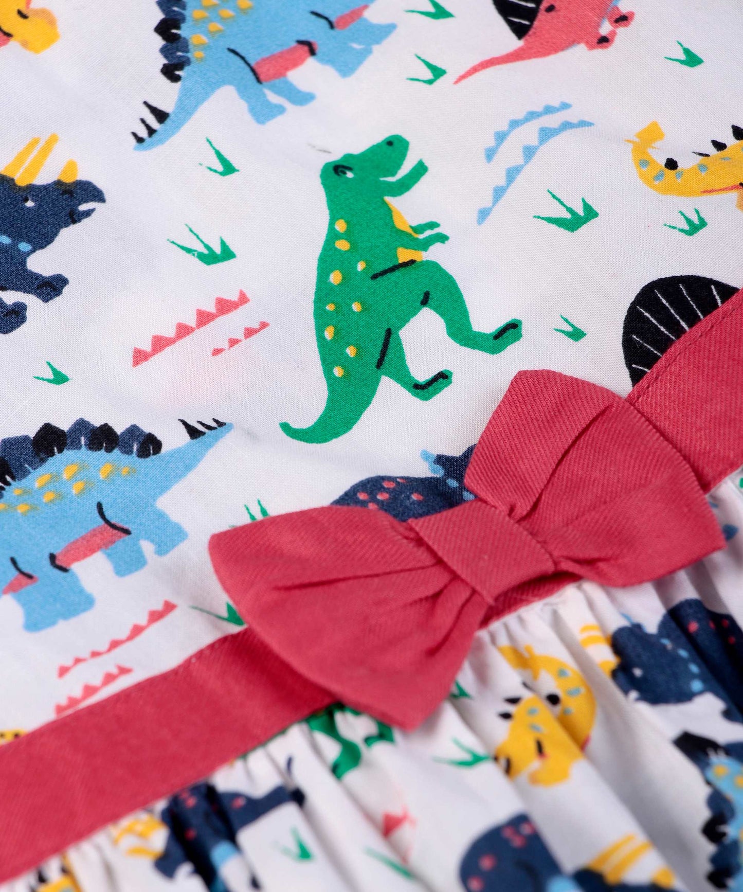Beebay Dino print bow detail dress