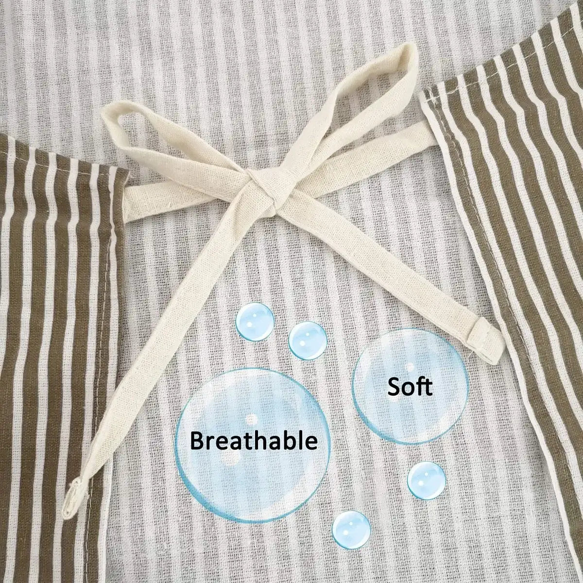 2-Pack Striped Cotton Linen Apron