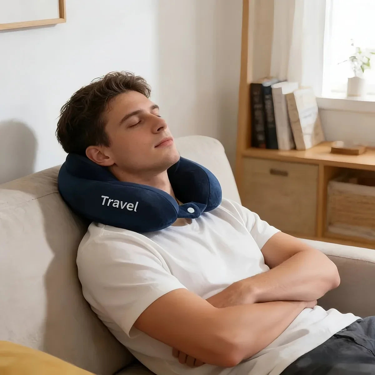 Adjustable Button Travel Neck Pillow