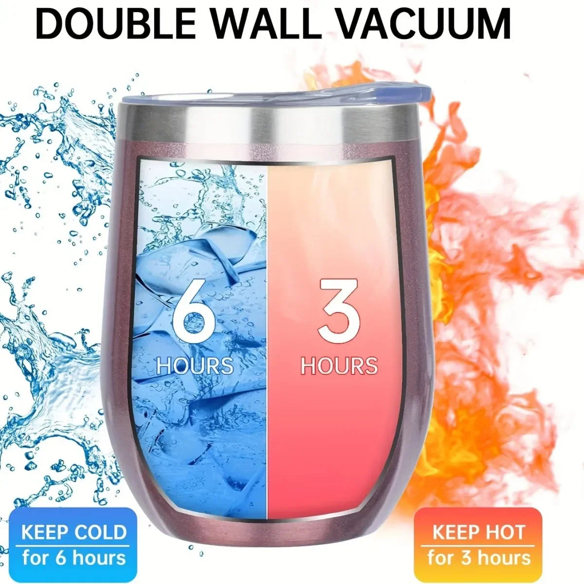 12oz Stainless Steel Egg-Shaped Travel Cup