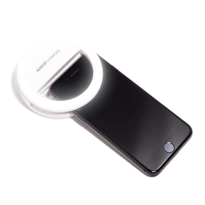 ALMOST FAMOUS - LED Selfie Ring Light for Phone – Clip-On Rechargeable Light for Photos, Content & Video
