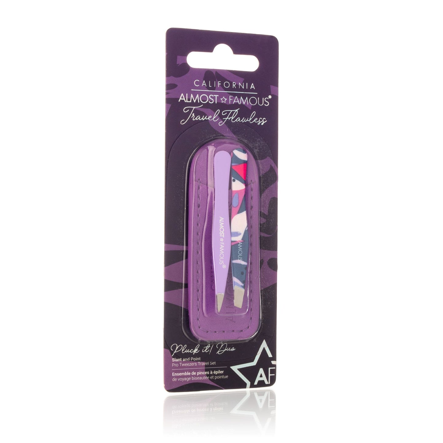 ALMOST FAMOUS - Precision Tweezer Duo (with Genuine Leather Case)