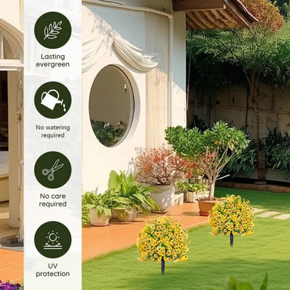 2-Pack Outdoor Artificial Flower Bush Stakes