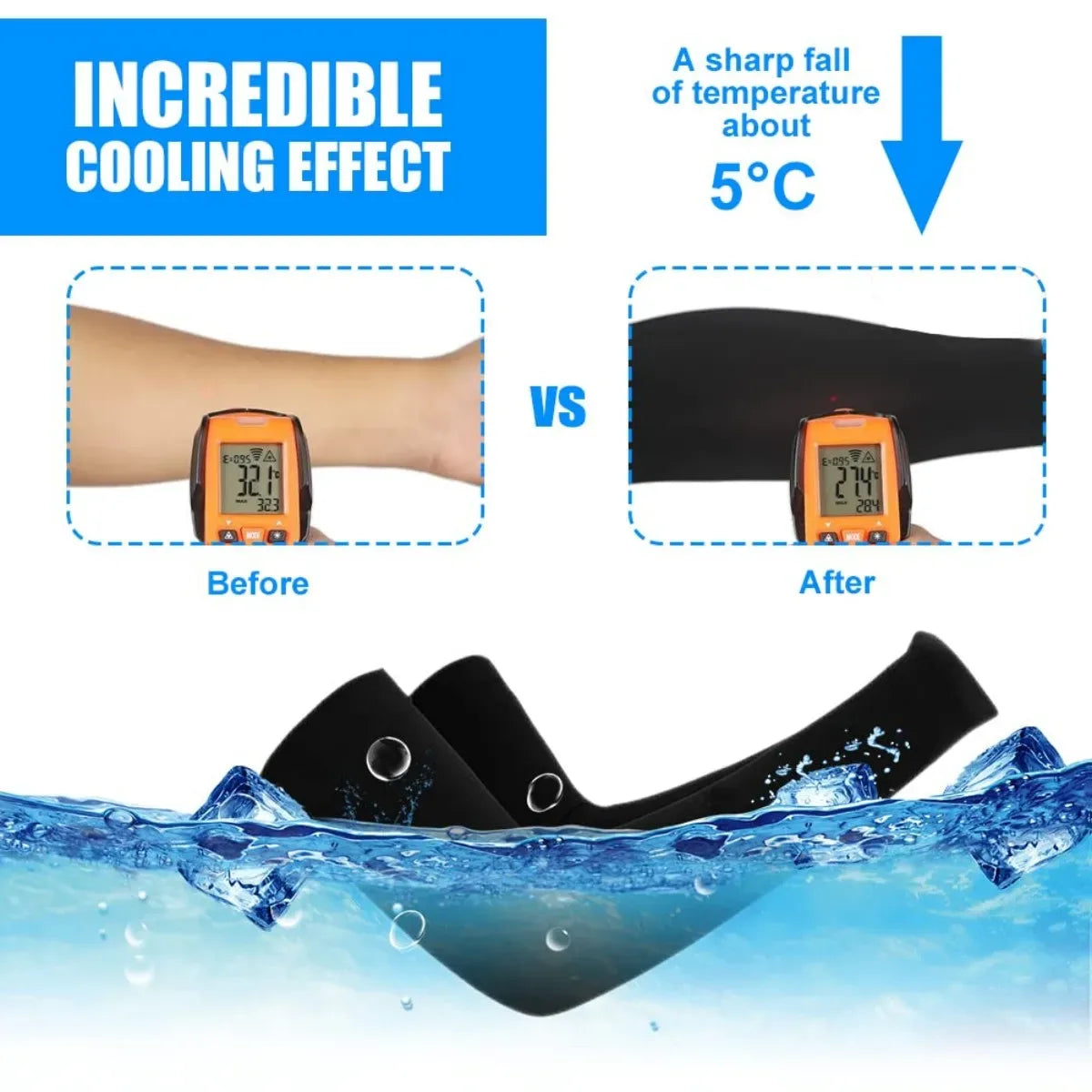 3 Pairs UV Protection Cooling Arm Sleeves