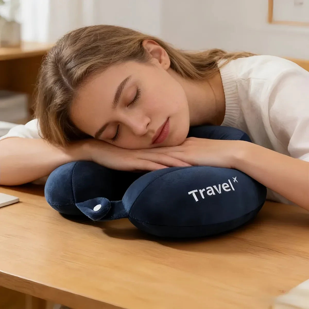 Adjustable Button Travel Neck Pillow