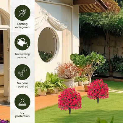 2-Pack Outdoor Artificial Flower Bush Stakes