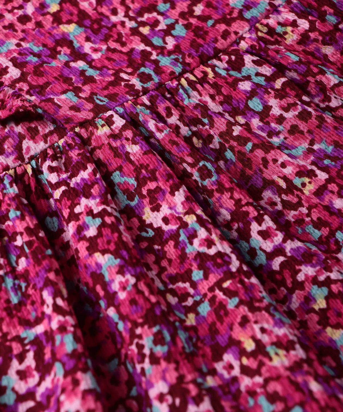 Beebay Abstract print ruffle dress Maroon