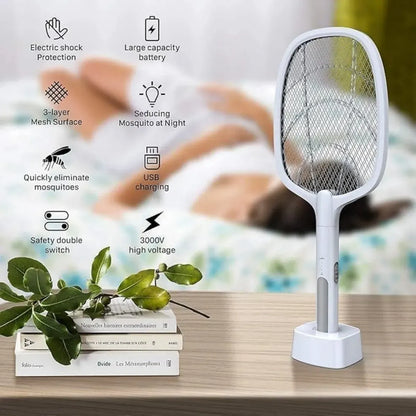 2-in-1 Rechargeable Electric Mosquito Swatter