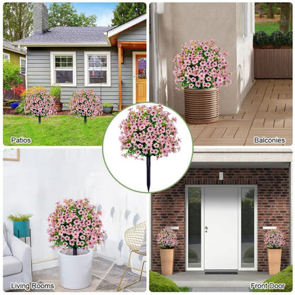 2-Pack Outdoor Artificial Flower Bush Stakes