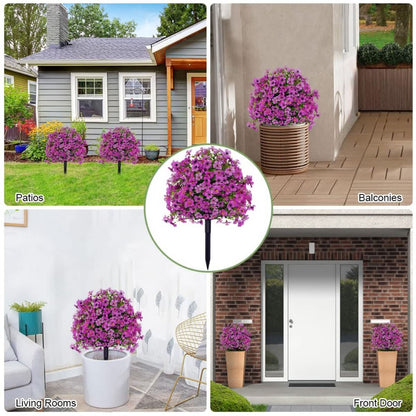 2-Pack Outdoor Artificial Flower Bush Stakes