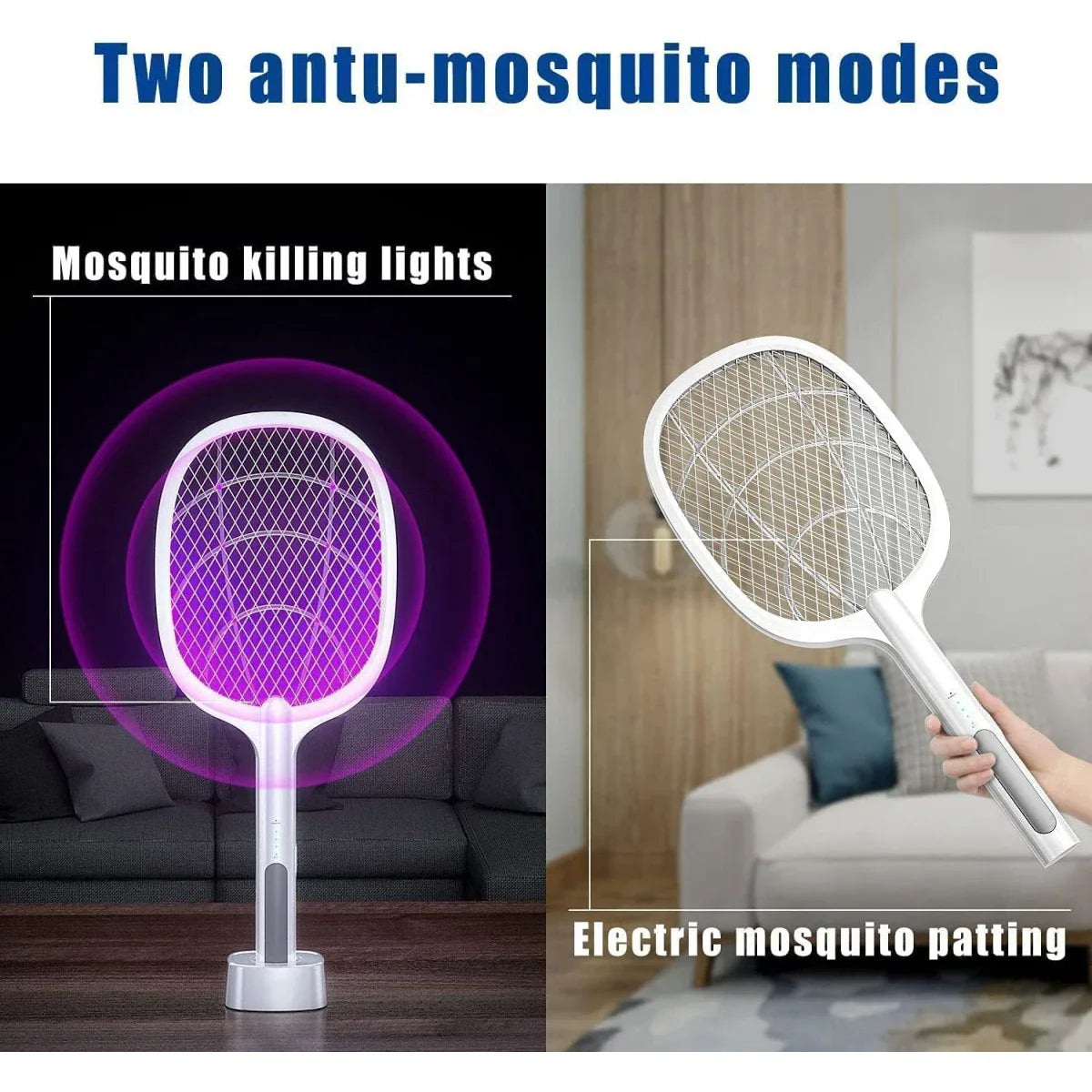 2-in-1 Rechargeable Electric Mosquito Swatter