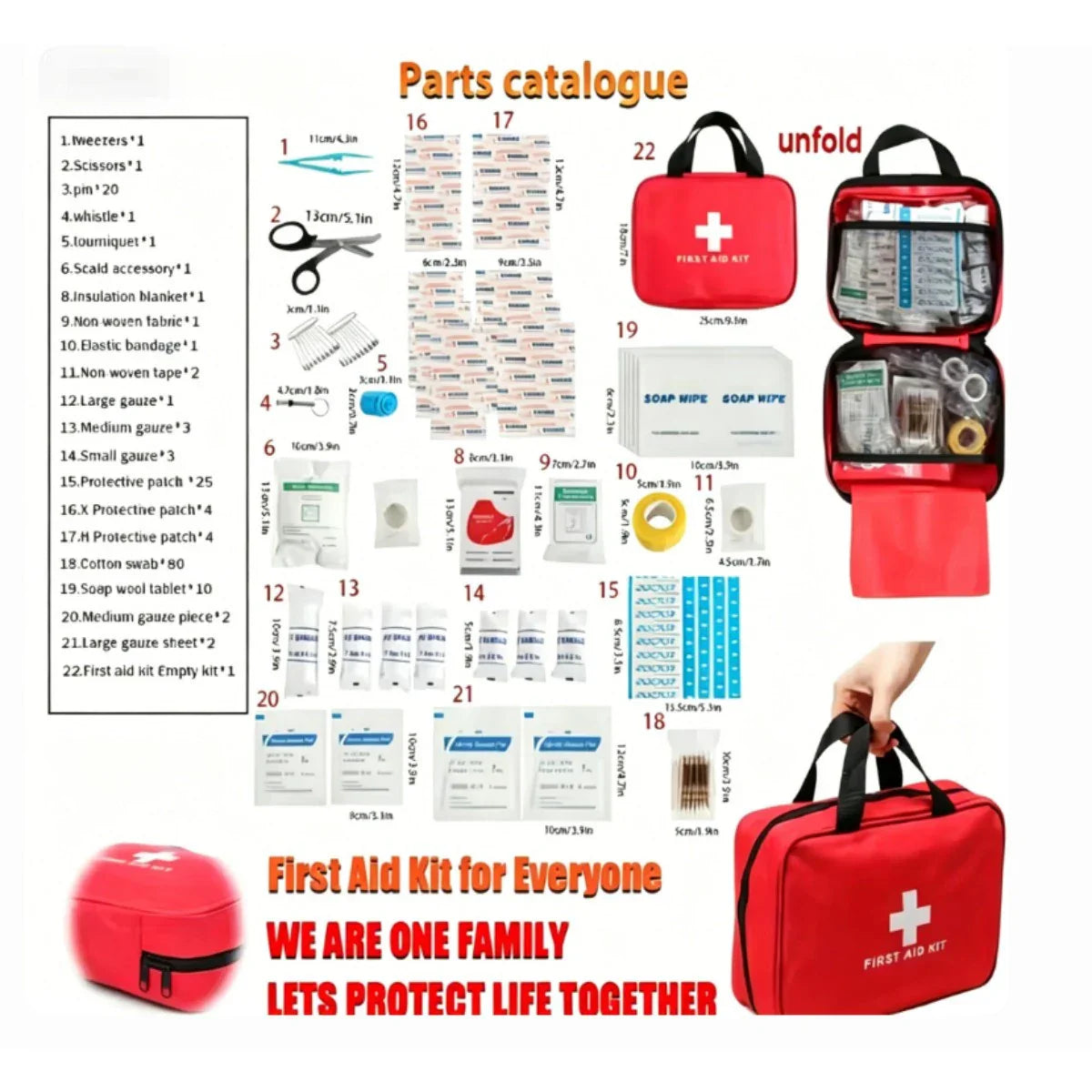 22 Types Comprehensive First Aid Kit