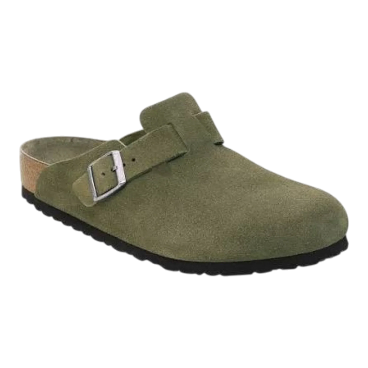 Birkenstock Boston Soft Footbed Unisex Clogs — Thyme Suede