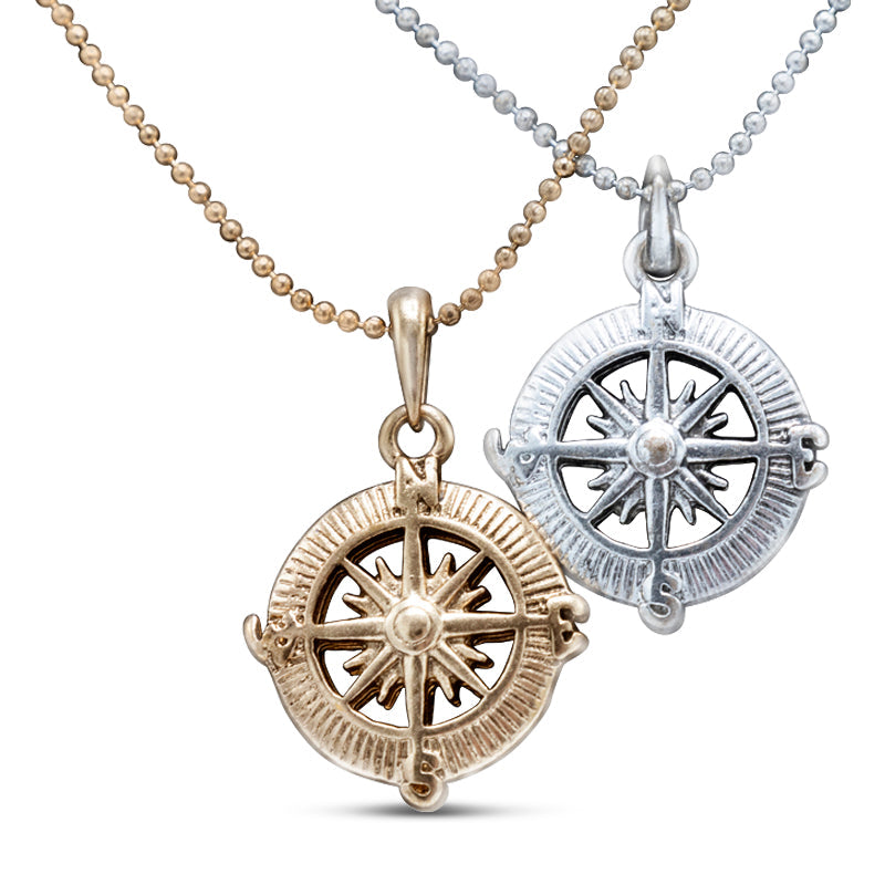 Cool Jewels Nautical Compass Pendant Necklace - Assorted - Job Lot (49 Necklaces)