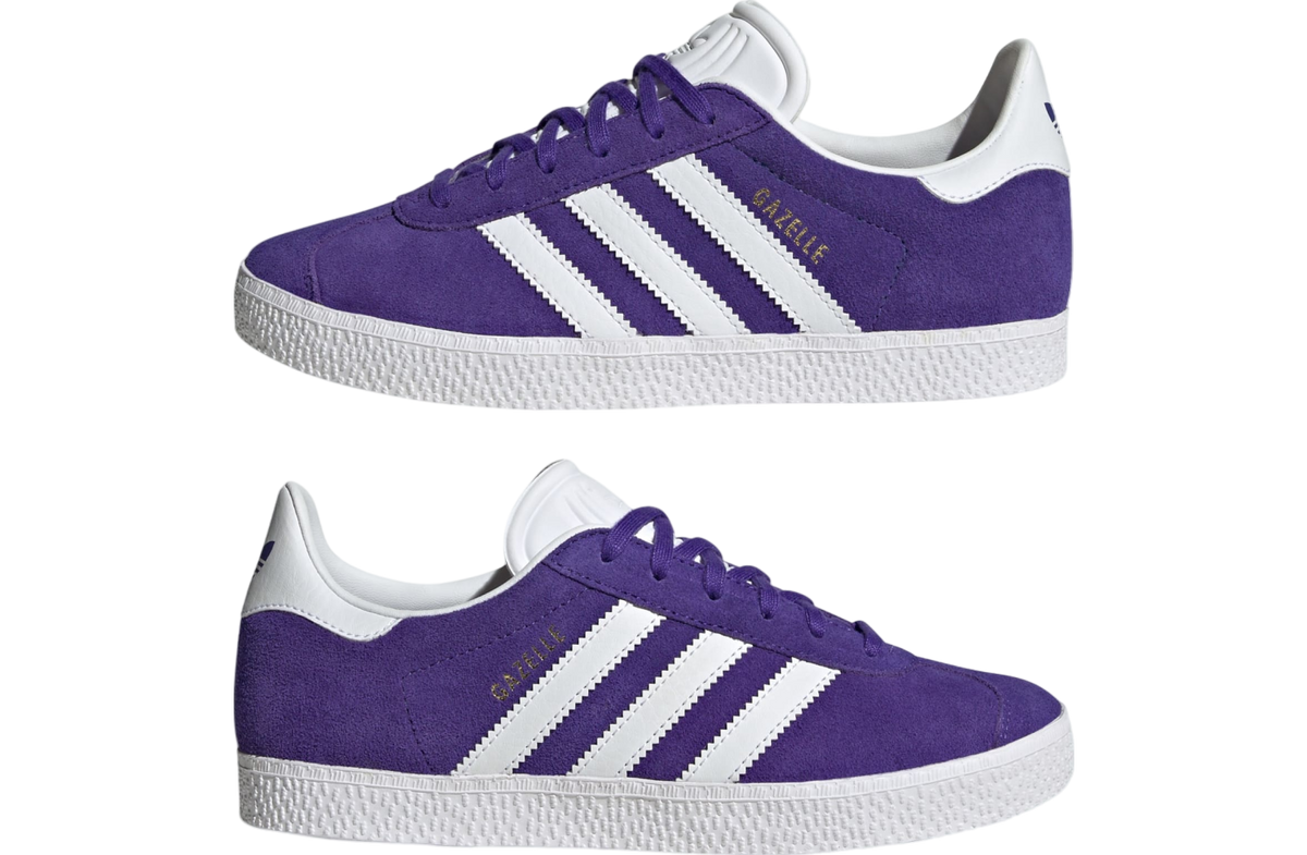 adidas Grade School Gazelle 'Energy Ink Cloud White Gold Metallic Gs' Sneakers