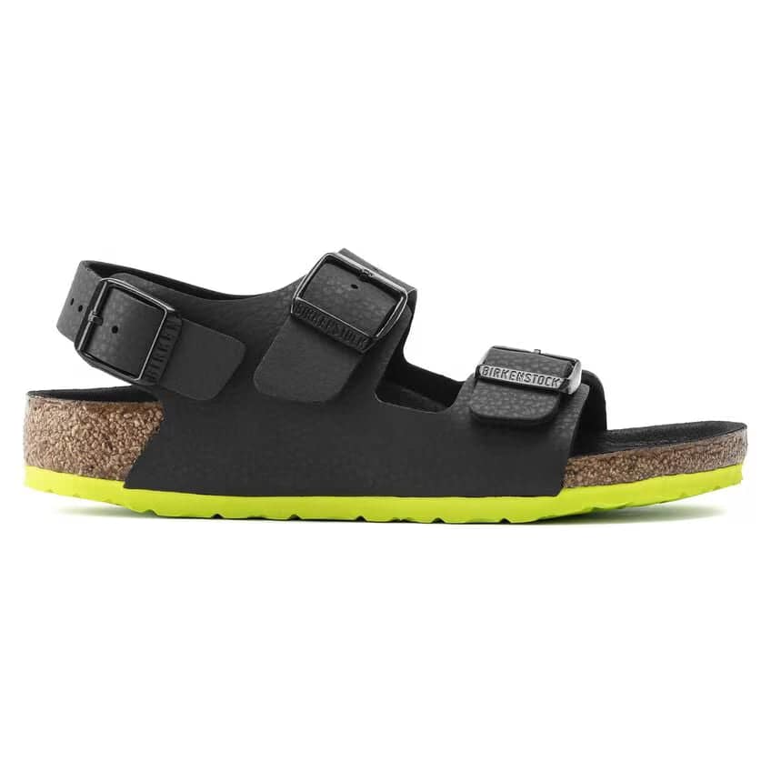 Birkenstock Milano Kid Birko-Flor Desert Soil Black Lime