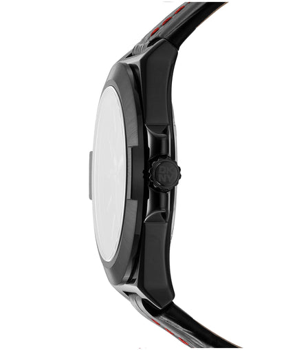 Dkny Men Watch, Black Color Case, Black Dial, Black Leather Strap, 3 Hands Date, 10 Atm