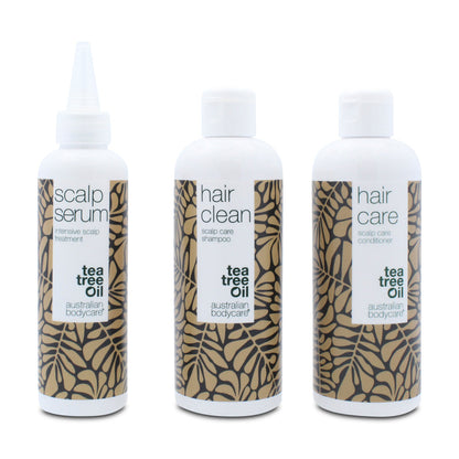 Tea Tree Oil Haircare Set - Shampoo 250ml Condititoner 250ml Serum 150ml Australian Bodycare