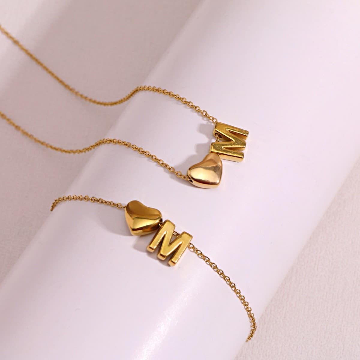 Dainty A-Z Initial Heart Necklace