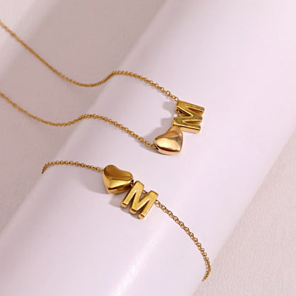 Dainty A-Z Initial Heart Necklace