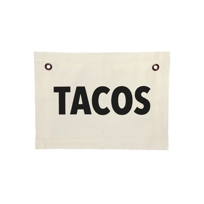 Frankie Jean Tacos Small Canvas Flag