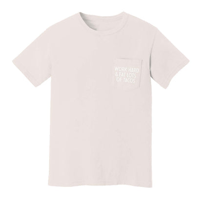 Frankie Jean Work Hard & Eat Lots of Tacos Pocket Tee