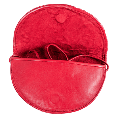 La Chic Women's Handcrafted Leather Sculpted Face Crossbody Bag
