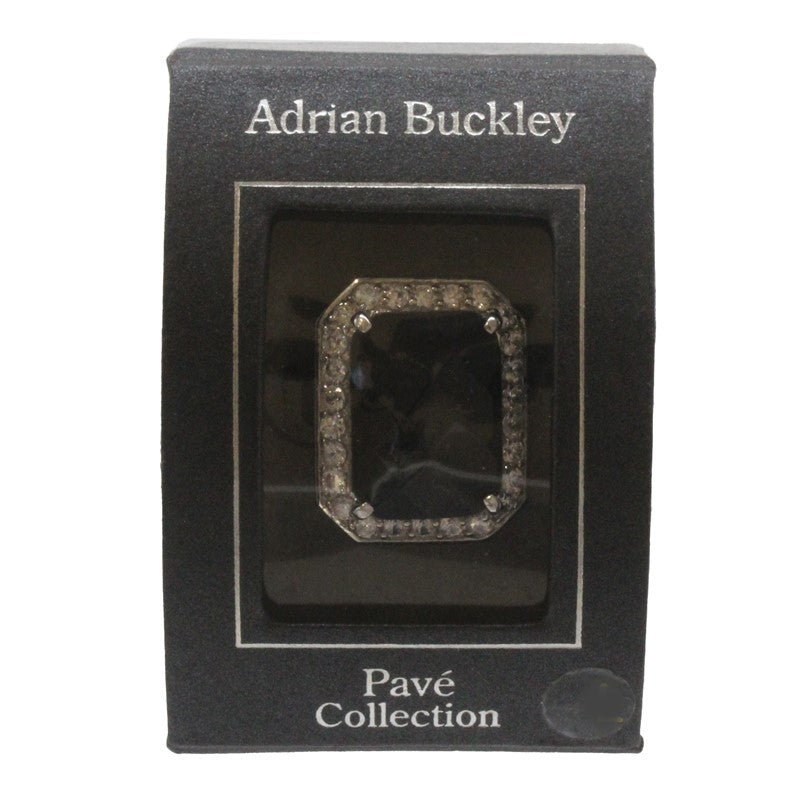 Adrian Buckley Pave Collection Square Black & Silver Ring CRZ343M (M)
